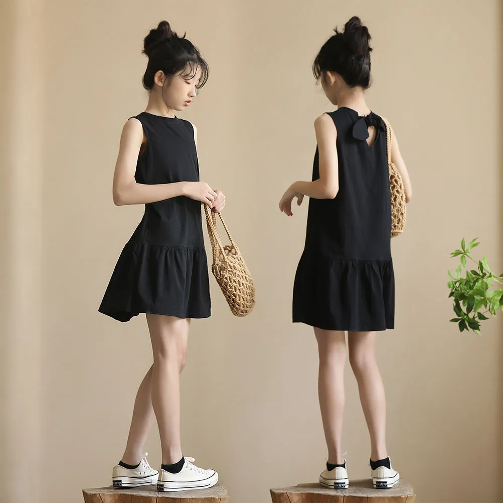 后系带 针织裙 Tie Back Knitted Mini Dress in Black/ White