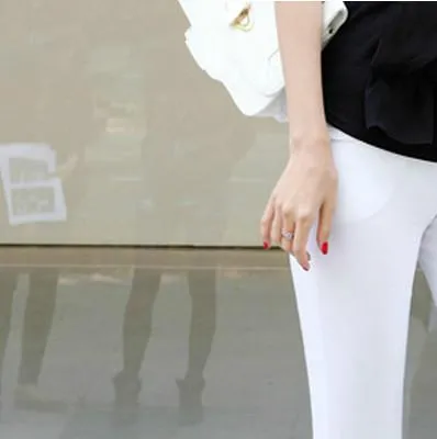 2017 Summer New Fahison Capris  Casual Calf-length Pants Female Plus Size S-3xl  White Black Women Pants