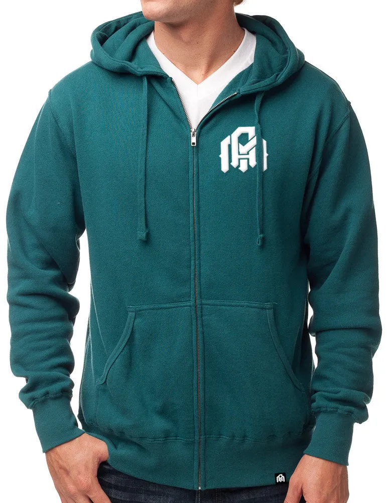 AM Zip-Up Hoodie, Dark Teal