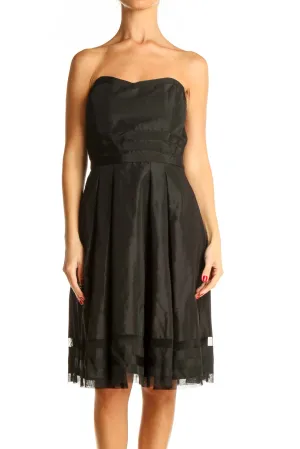 Black Classic Strapless Fit & Flare Dress