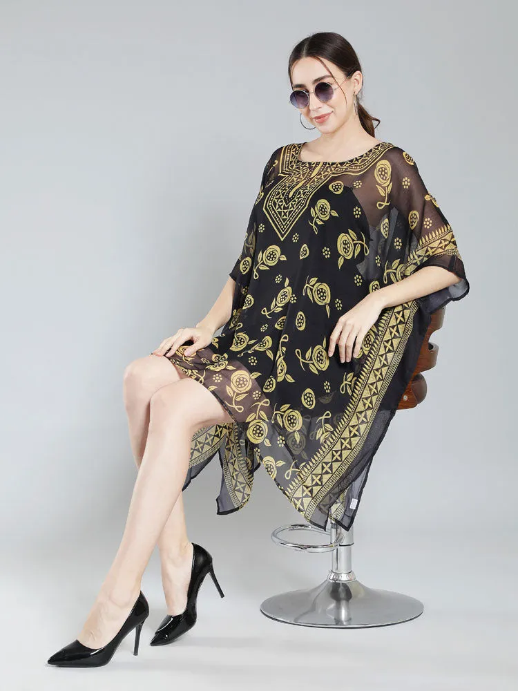 Black Midi Kaftan Dress