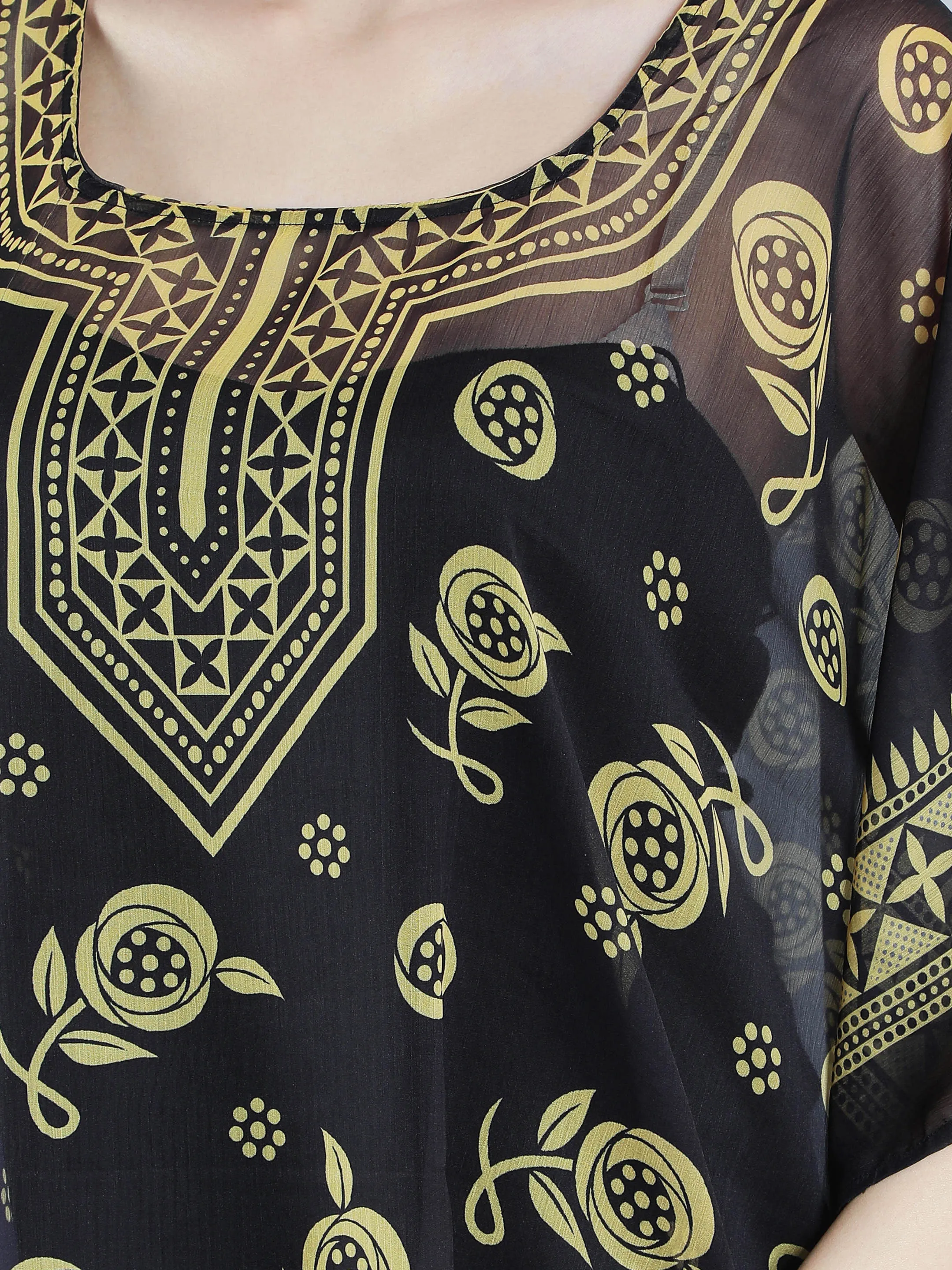 Black Midi Kaftan Dress