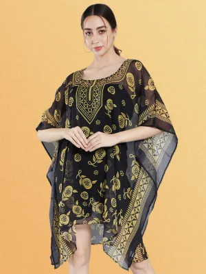 Black Midi Kaftan Dress