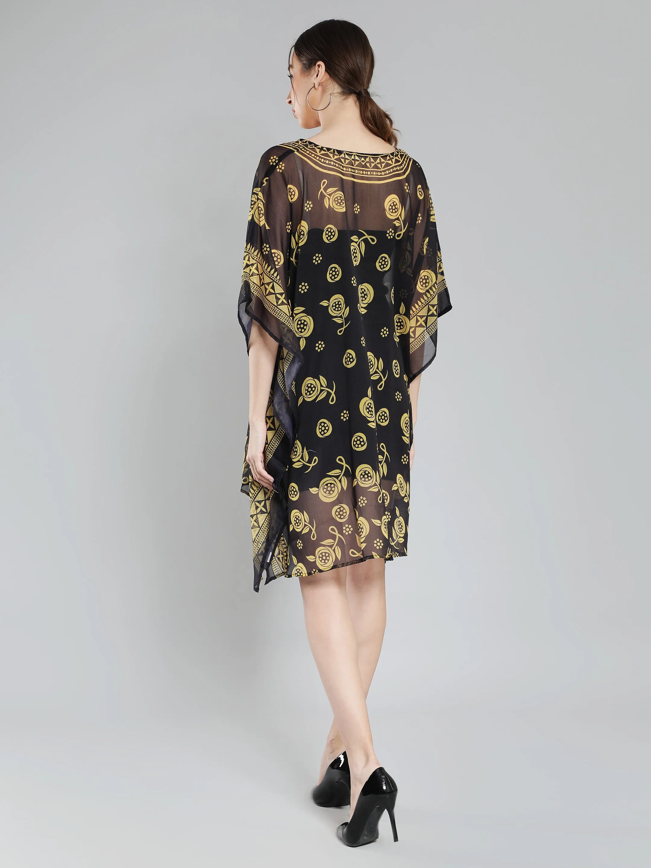 Black Midi Kaftan Dress