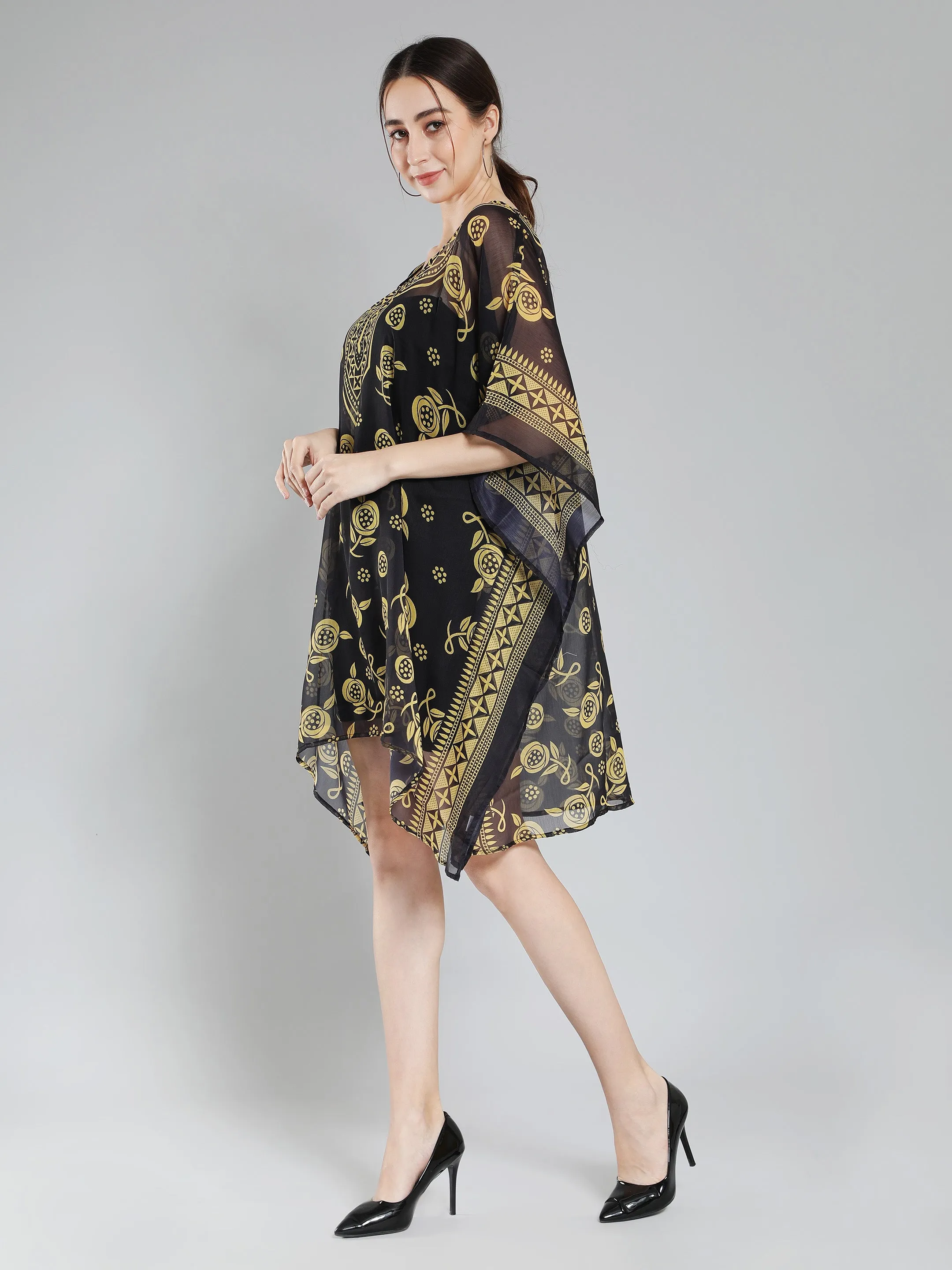 Black Midi Kaftan Dress