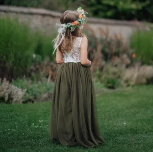 Bohemian Classic Sleeveless Dress - Olive Green