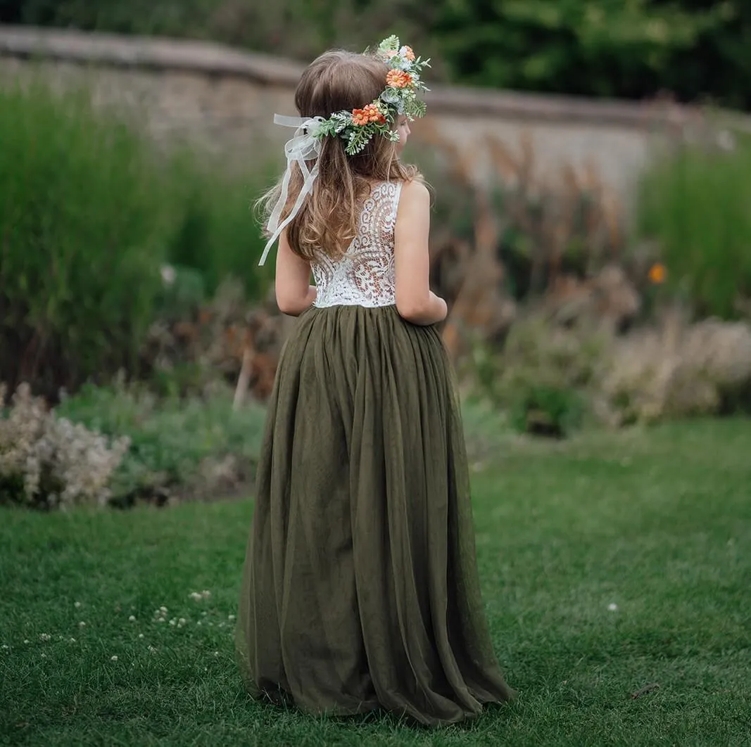 Bohemian Classic Sleeveless Dress - Olive Green