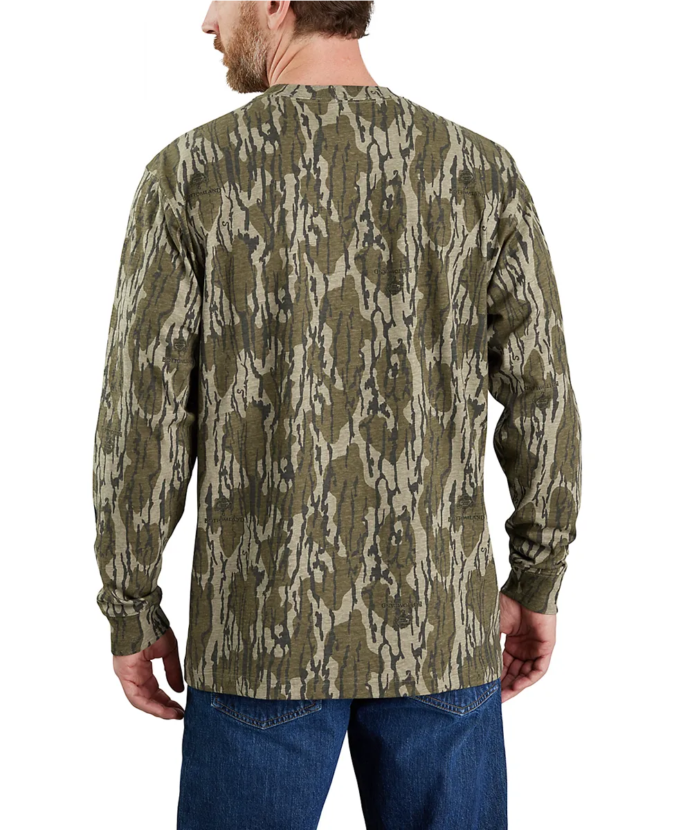 Carhartt Men's Long Sleeve Pocket Logo T-shirt - Mossy Oak Bottomland Camo