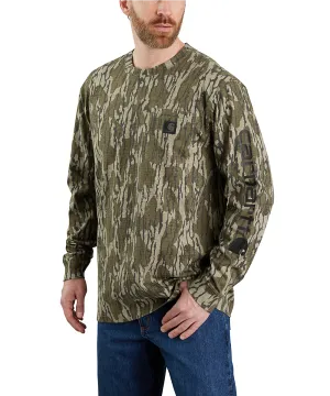 Carhartt Men's Long Sleeve Pocket Logo T-shirt - Mossy Oak Bottomland Camo