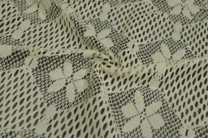 Cream Traditional Cotton Net Fabric