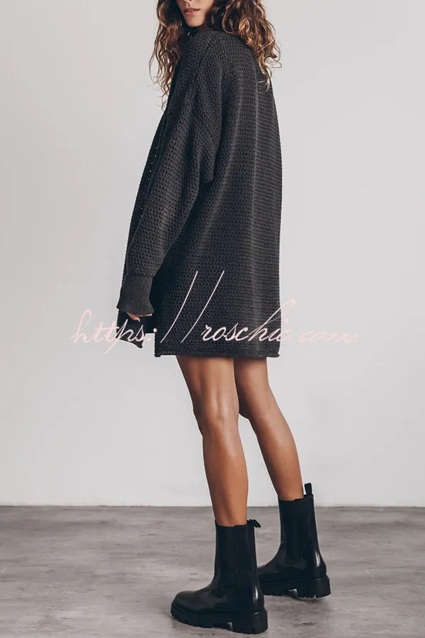 Cup of Cozy Knit Oversized Slit Side Sweater