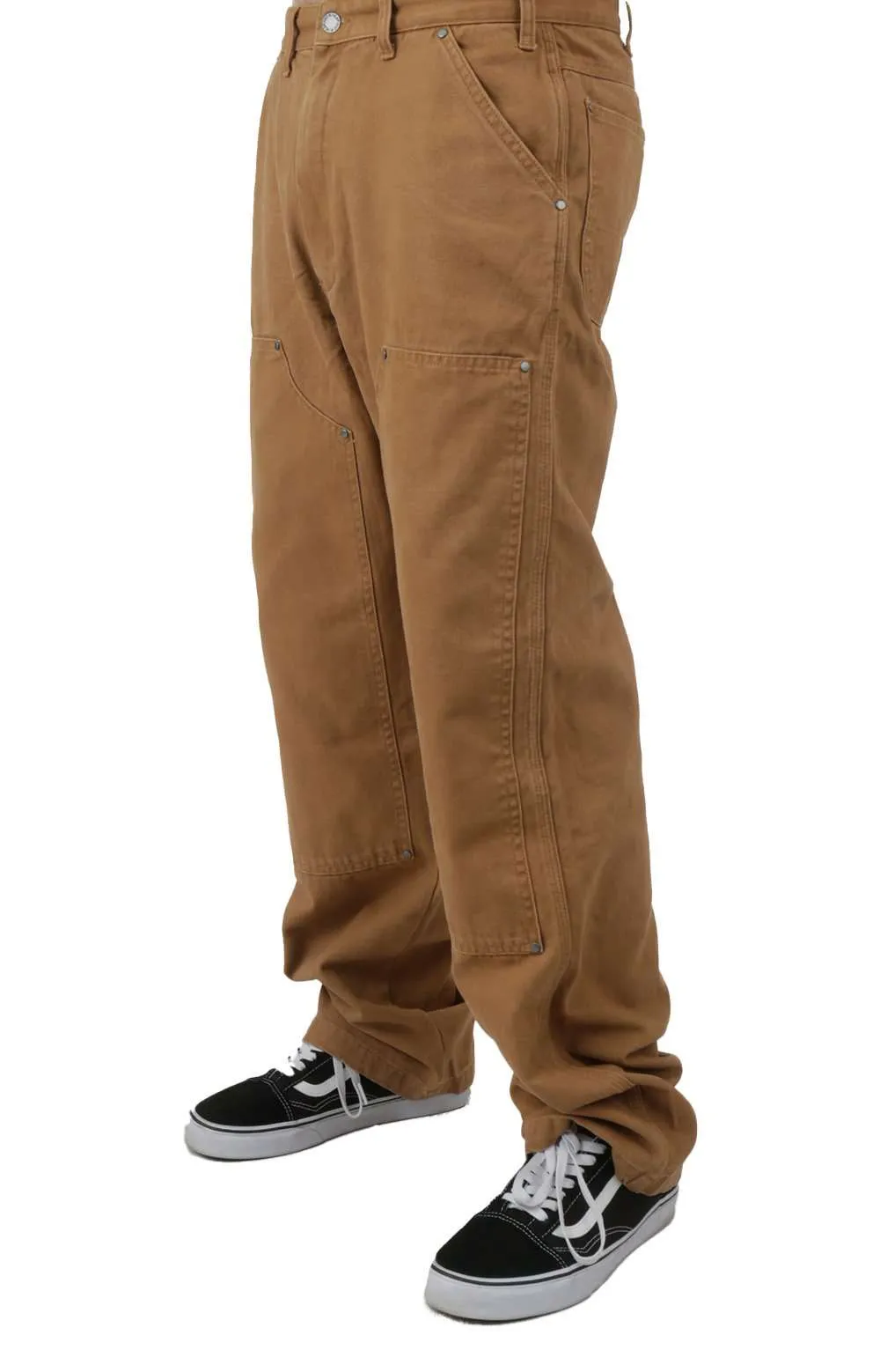 Dickies Stonewashed Brown Duck Double Front Work Pants