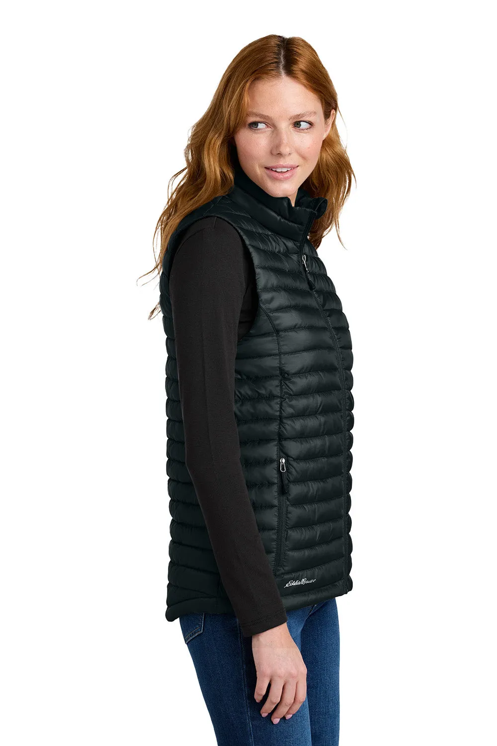 Eddie Bauer Womens Packable Quilted Water Resistant Full Zip Vest - Black