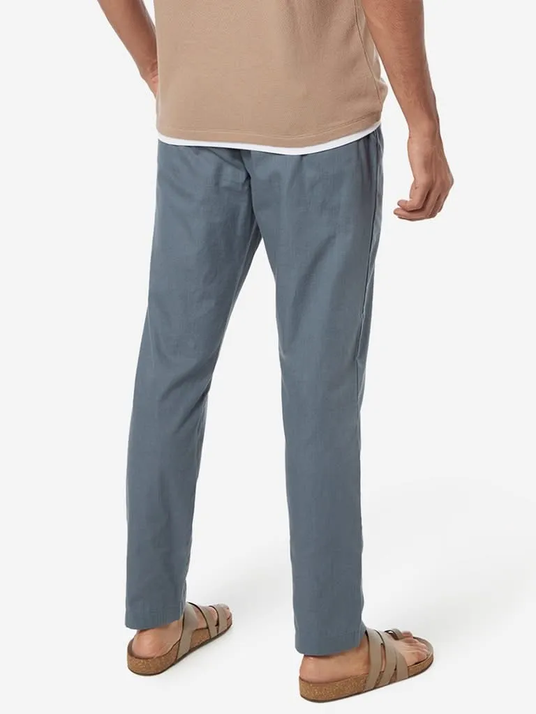 ETA Teal Slim-Fit Pure Cotton Chinos