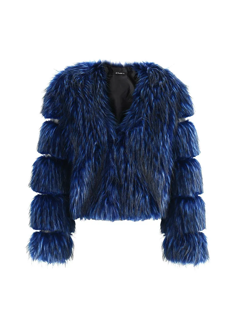 Faux Fur Fox Fur Long Sleeve Short Fur Coat