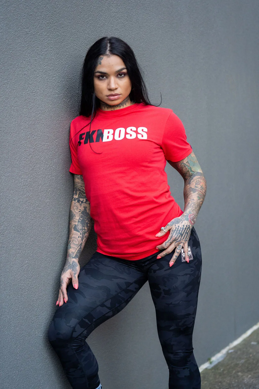 FKNBOSS | Women's Gym T-Shirt | Red