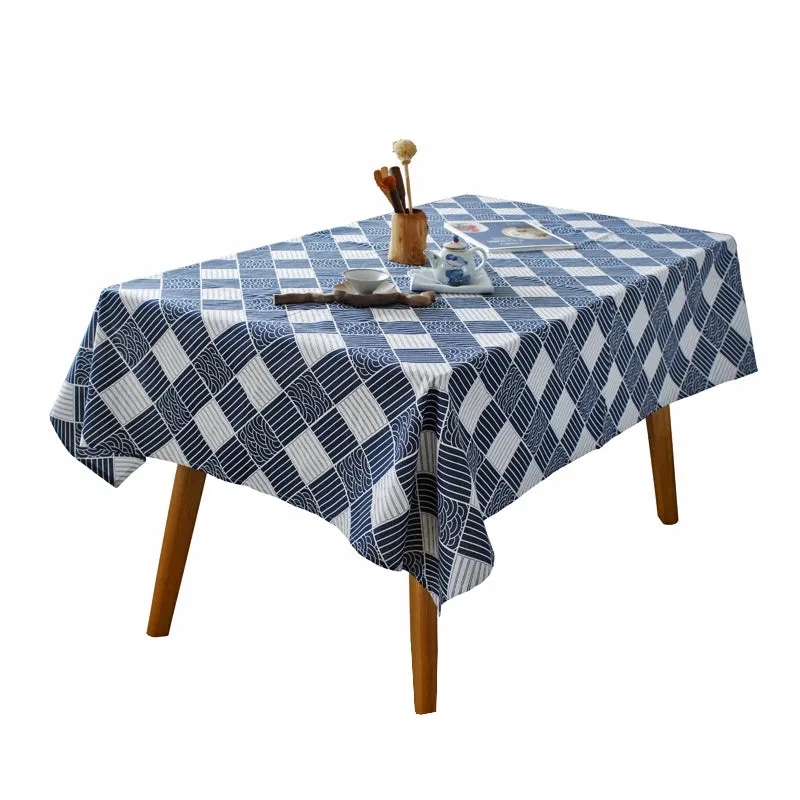 Flax Tablecloth Japanese-style Waterproof and Oilproof Heatproof Tablecloth Rectangular Household Decoration