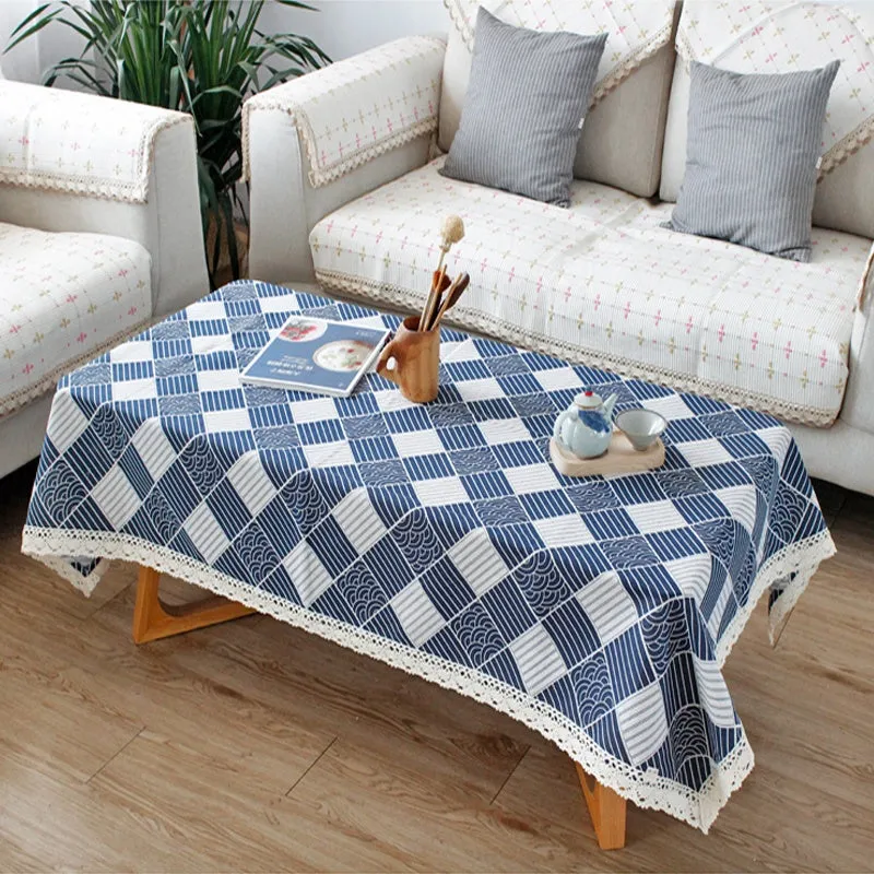 Flax Tablecloth Japanese-style Waterproof and Oilproof Heatproof Tablecloth Rectangular Household Decoration