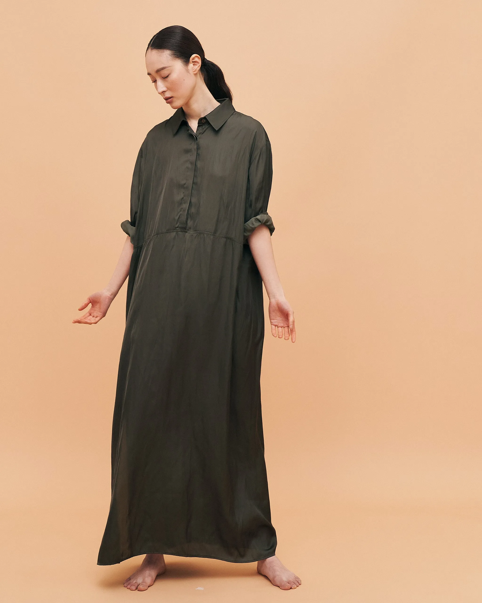 Kelly Classic shirt dress / Olive Brown