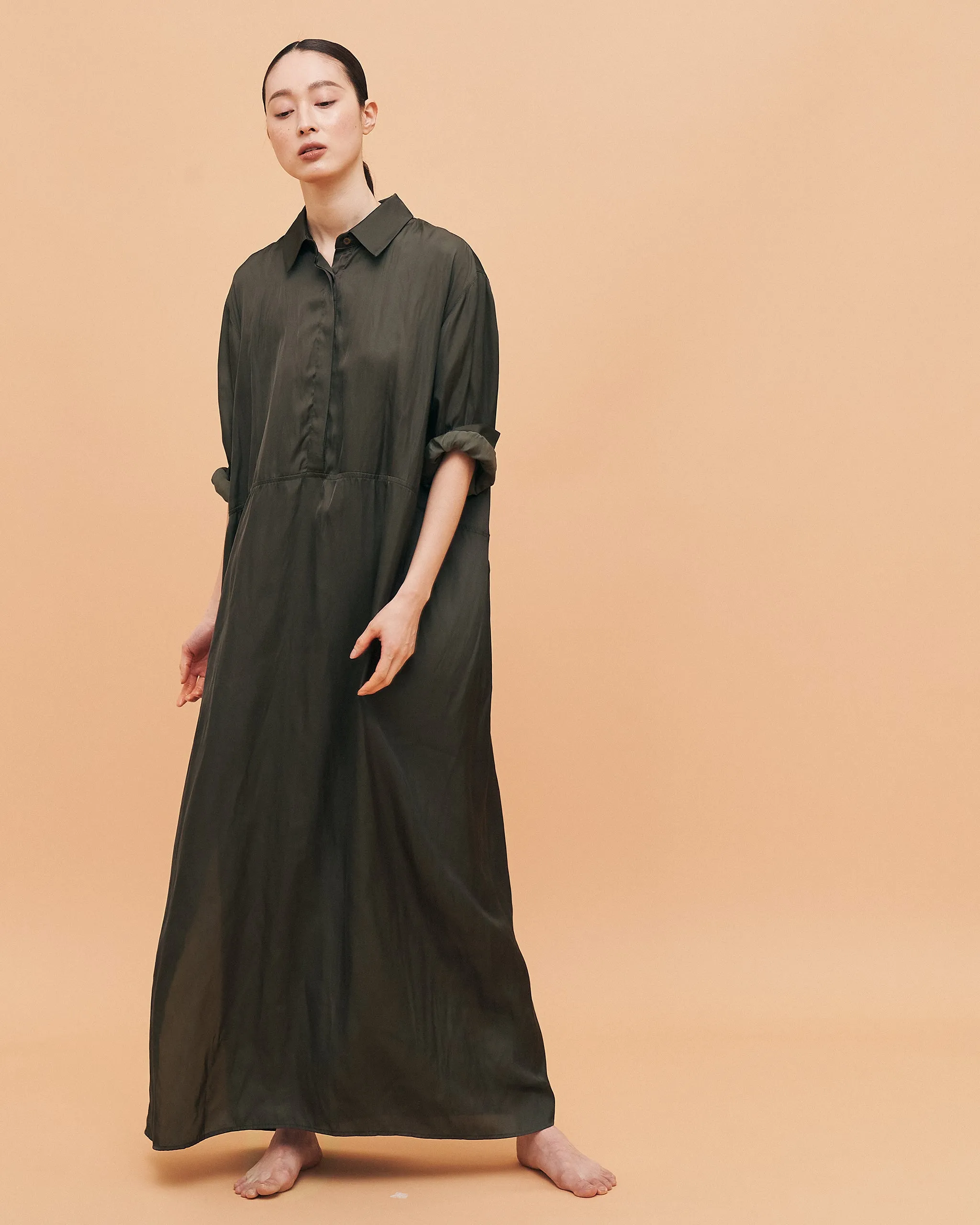 Kelly Classic shirt dress / Olive Brown