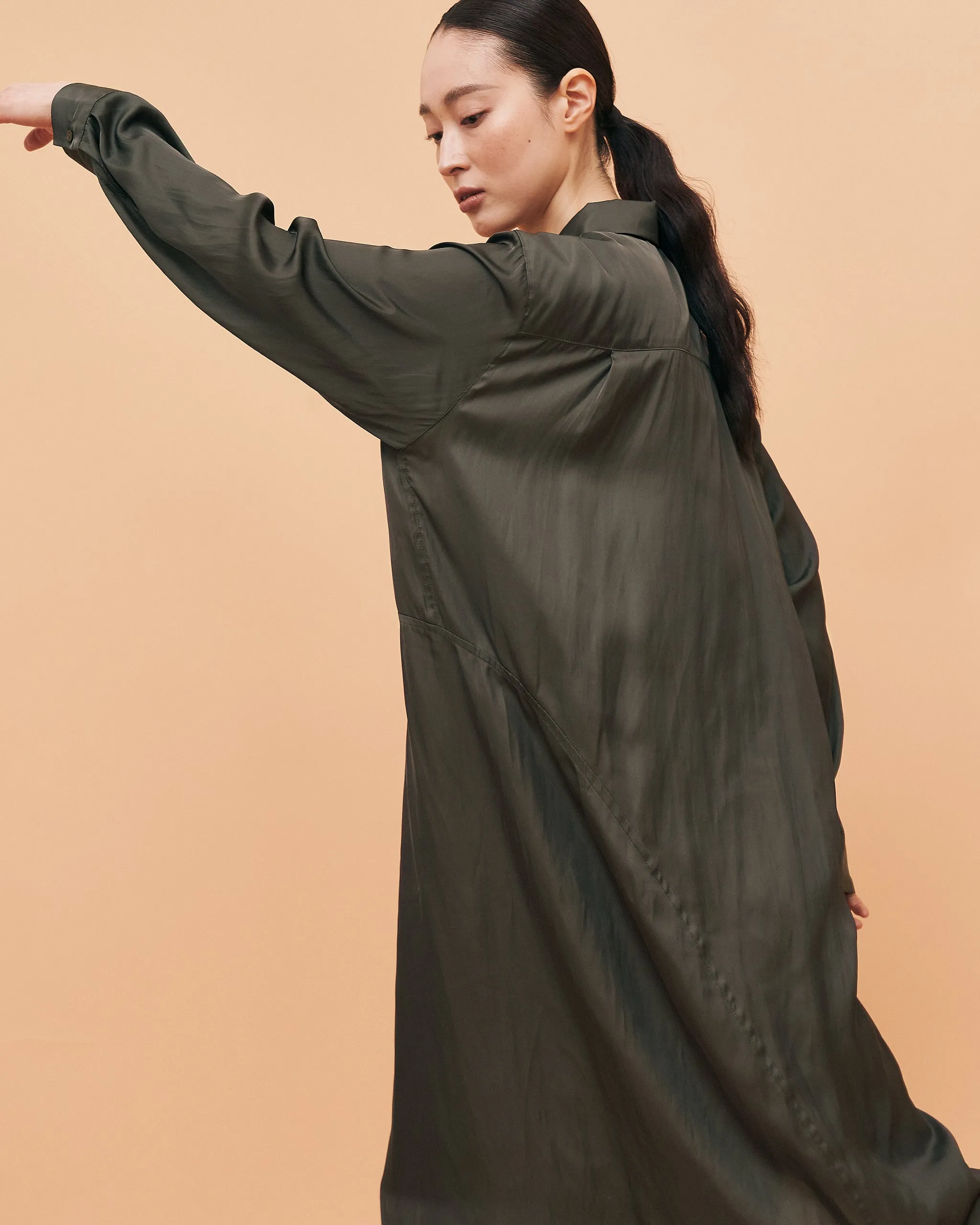 Kelly Classic shirt dress / Olive Brown