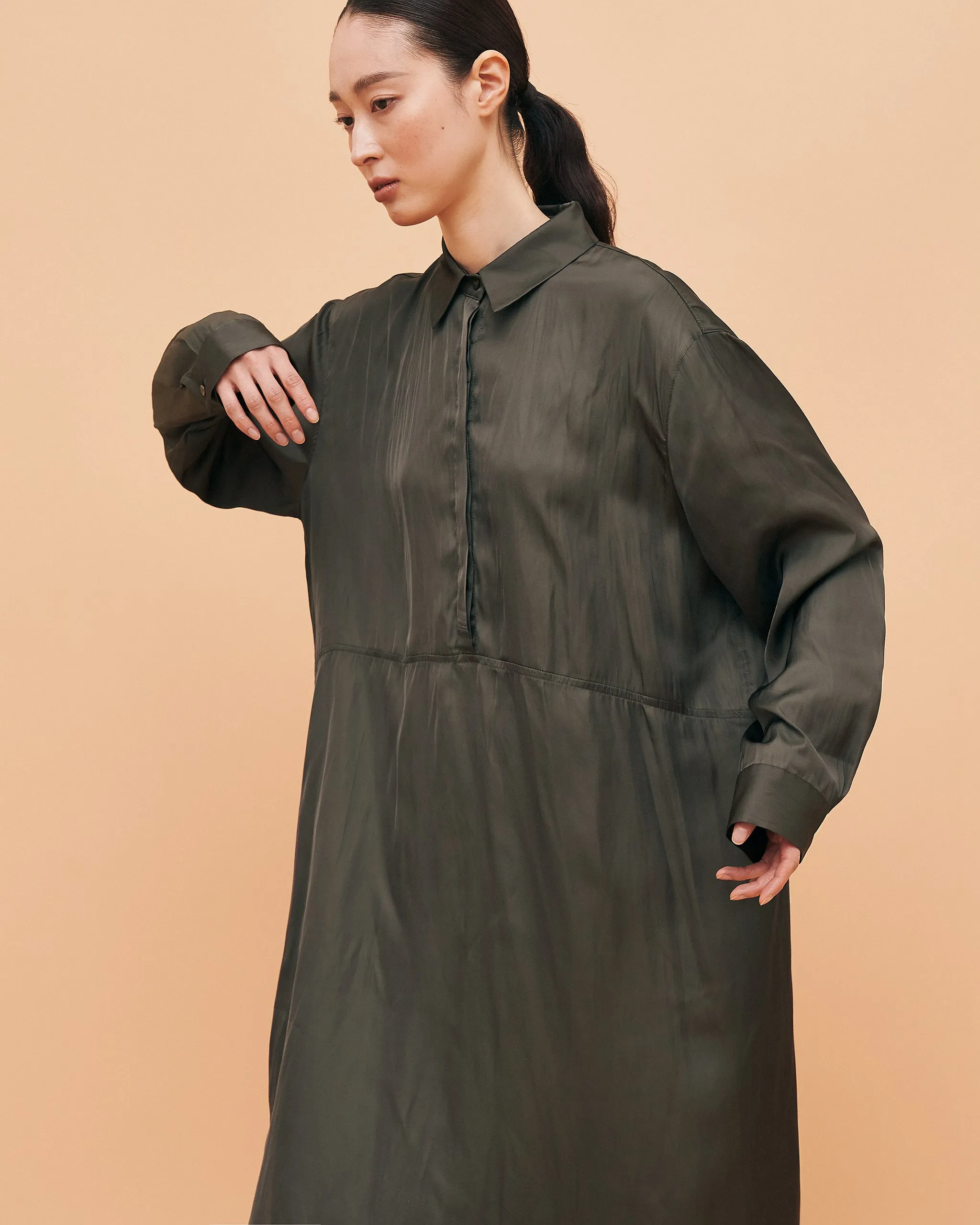 Kelly Classic shirt dress / Olive Brown