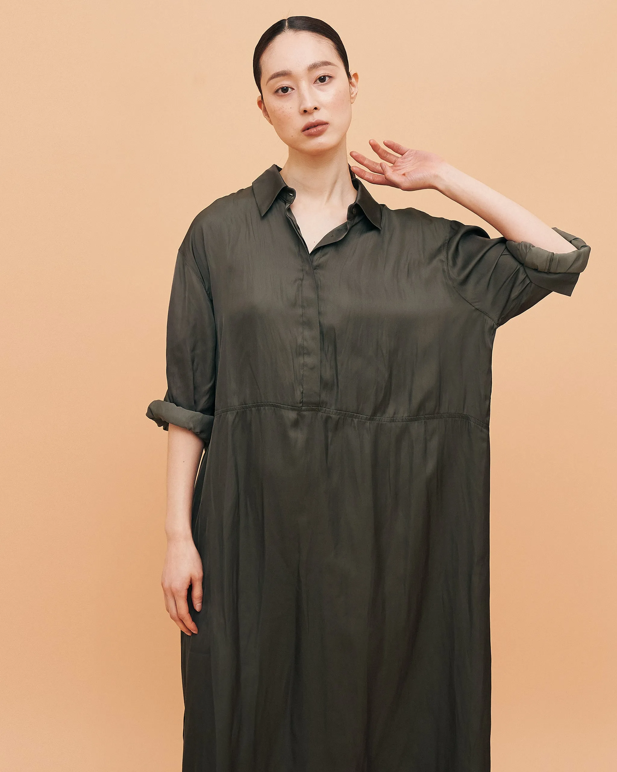 Kelly Classic shirt dress / Olive Brown