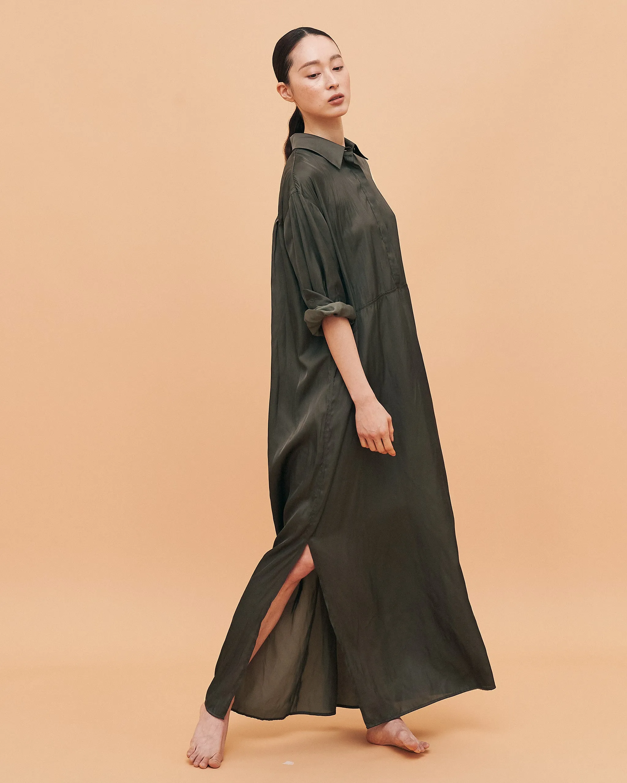 Kelly Classic shirt dress / Olive Brown