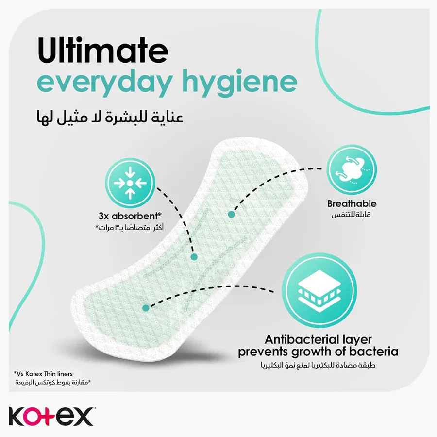 Kotex Antibacterial Liners 64's