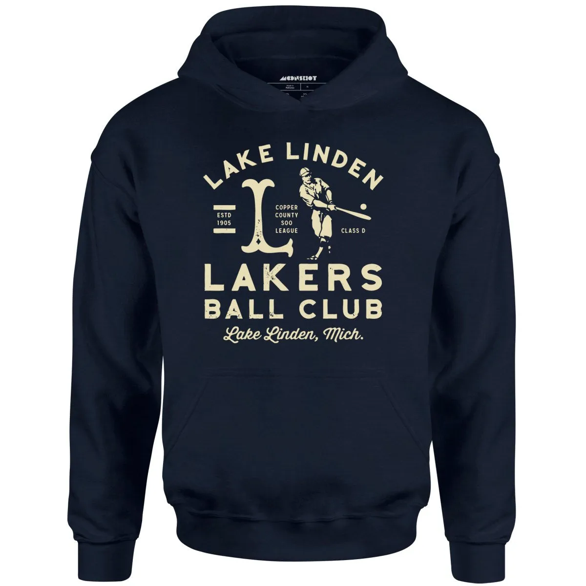 Lake Linden Lakers - Michigan - Vintage Defunct Baseball Teams - Unisex Hoodie