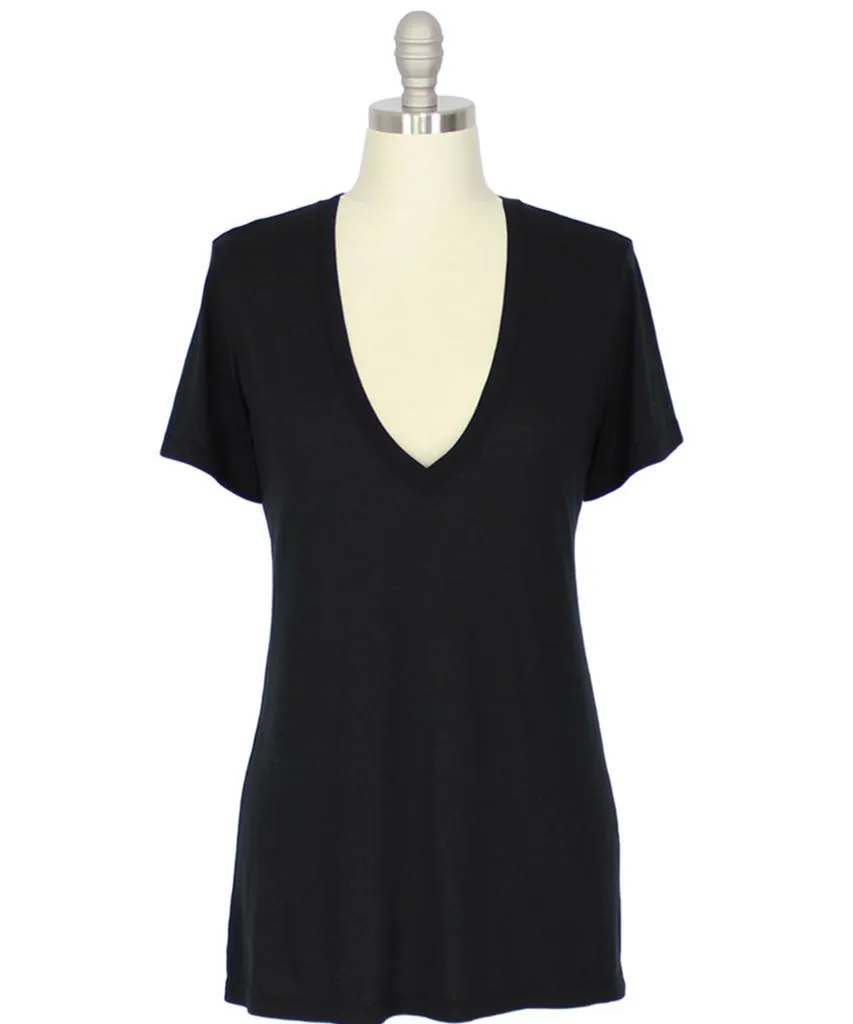 Lightweight Black V-Neck