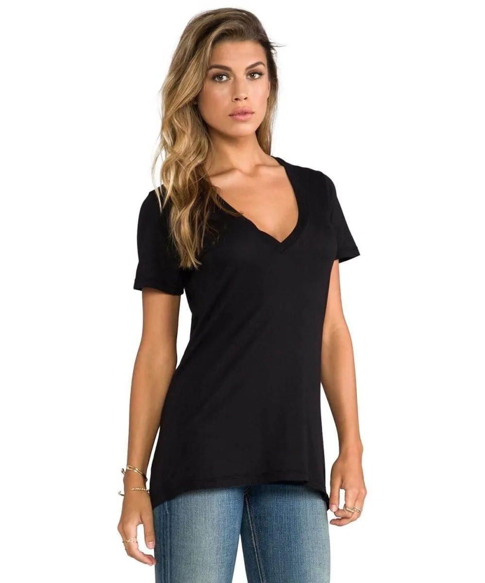 Lightweight Black V-Neck