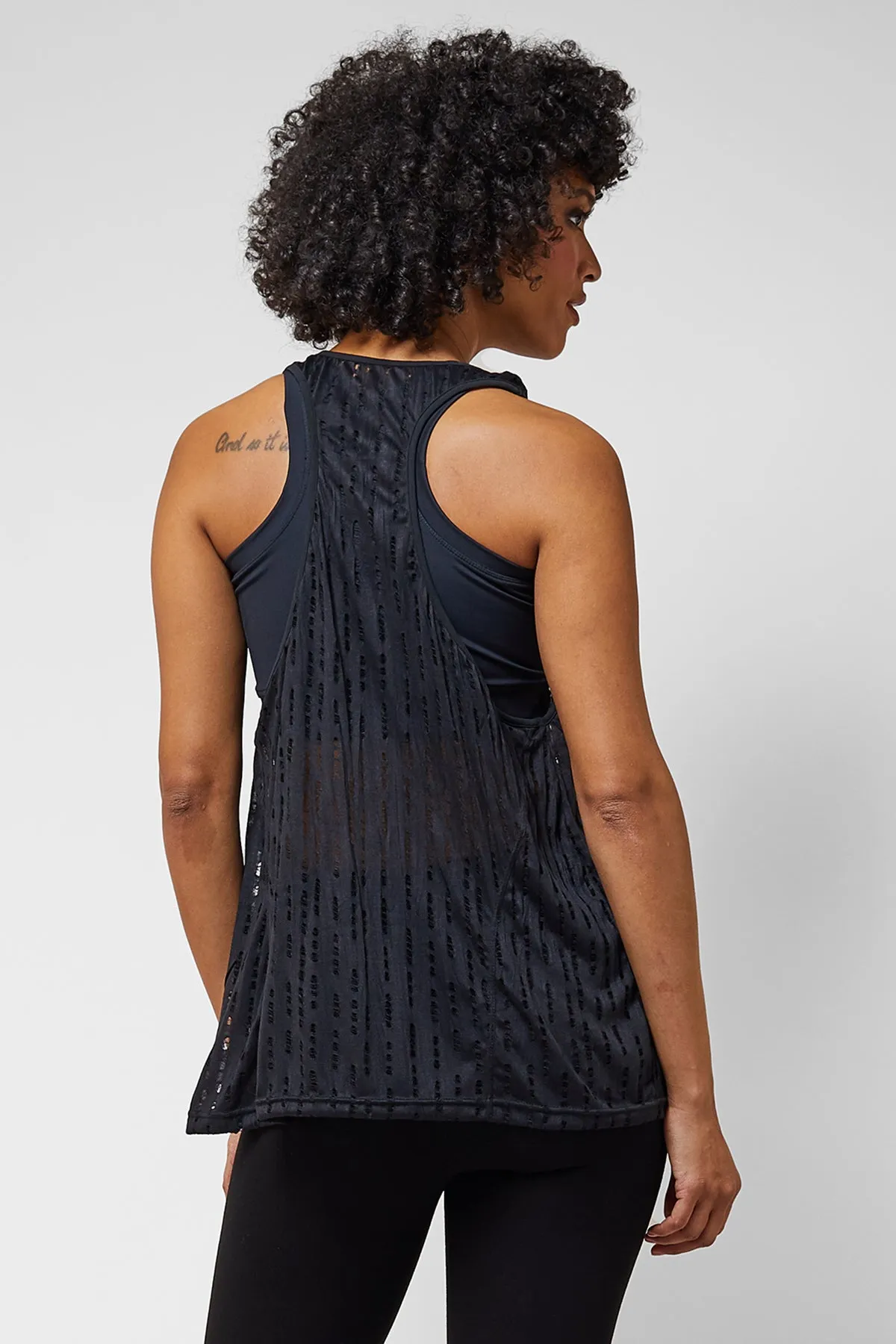 Lightweight Loose T Back Vest Black