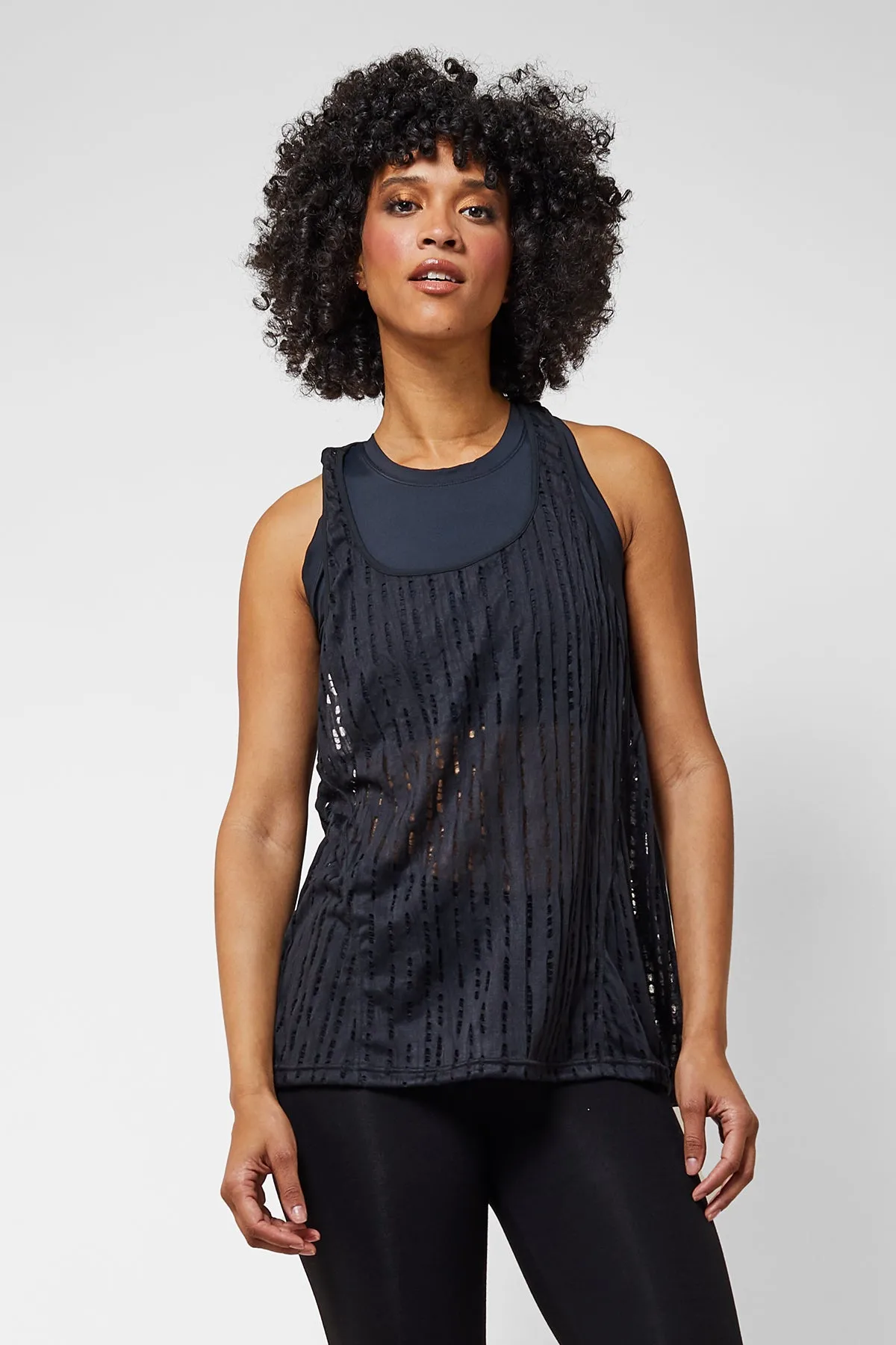 Lightweight Loose T Back Vest Black