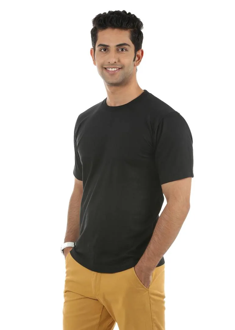 Men's Multicoloured Cotton Blend Solid Round Neck Tees (Pack of 5)