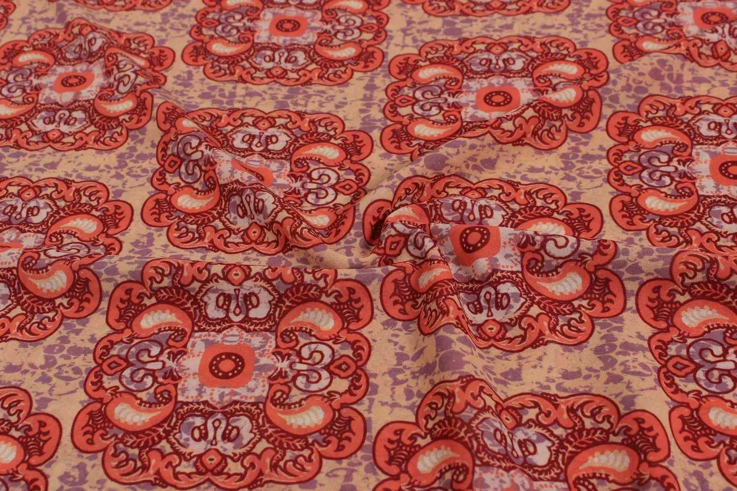 Multicolour Traditional Printed Georgette Fabric