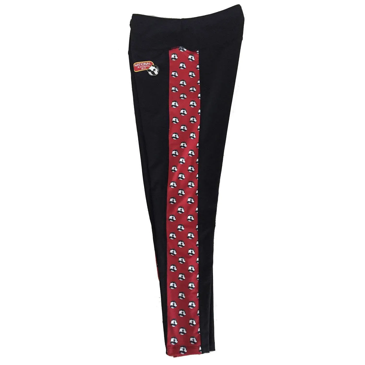 Natty Boh Logo Red Sides (Black) / Yoga Leggings