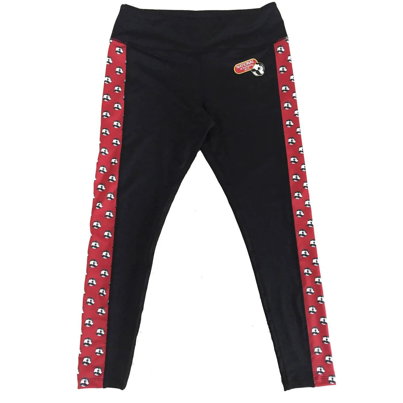 Natty Boh Logo Red Sides (Black) / Yoga Leggings