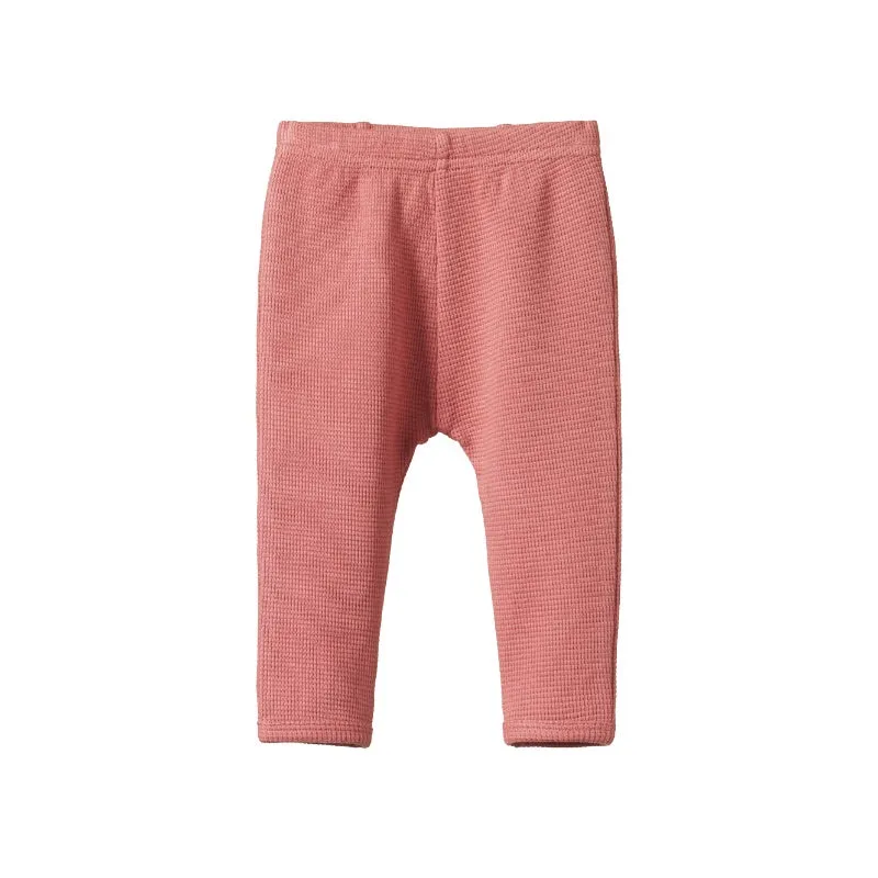 Nature Baby Selby Waffle Pants - Rose Clay