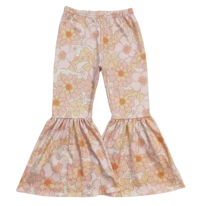 Orange Flowers Milk Silk Bell Bottoms