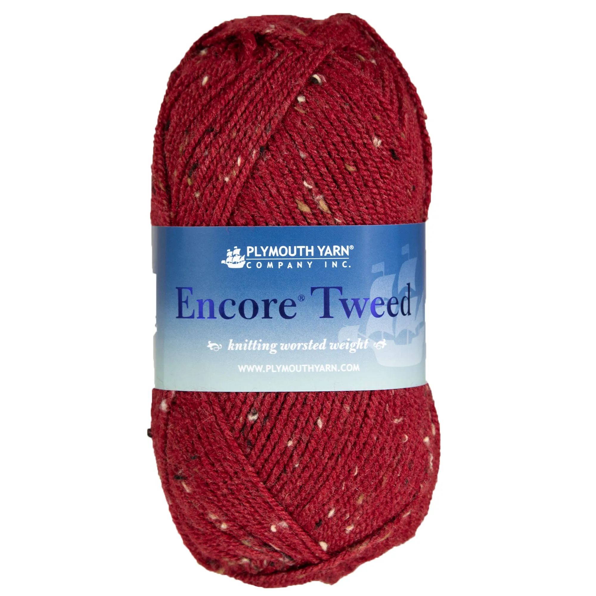 Plymouth Yarn Encore Tweed Yarn - 6389 Ruby