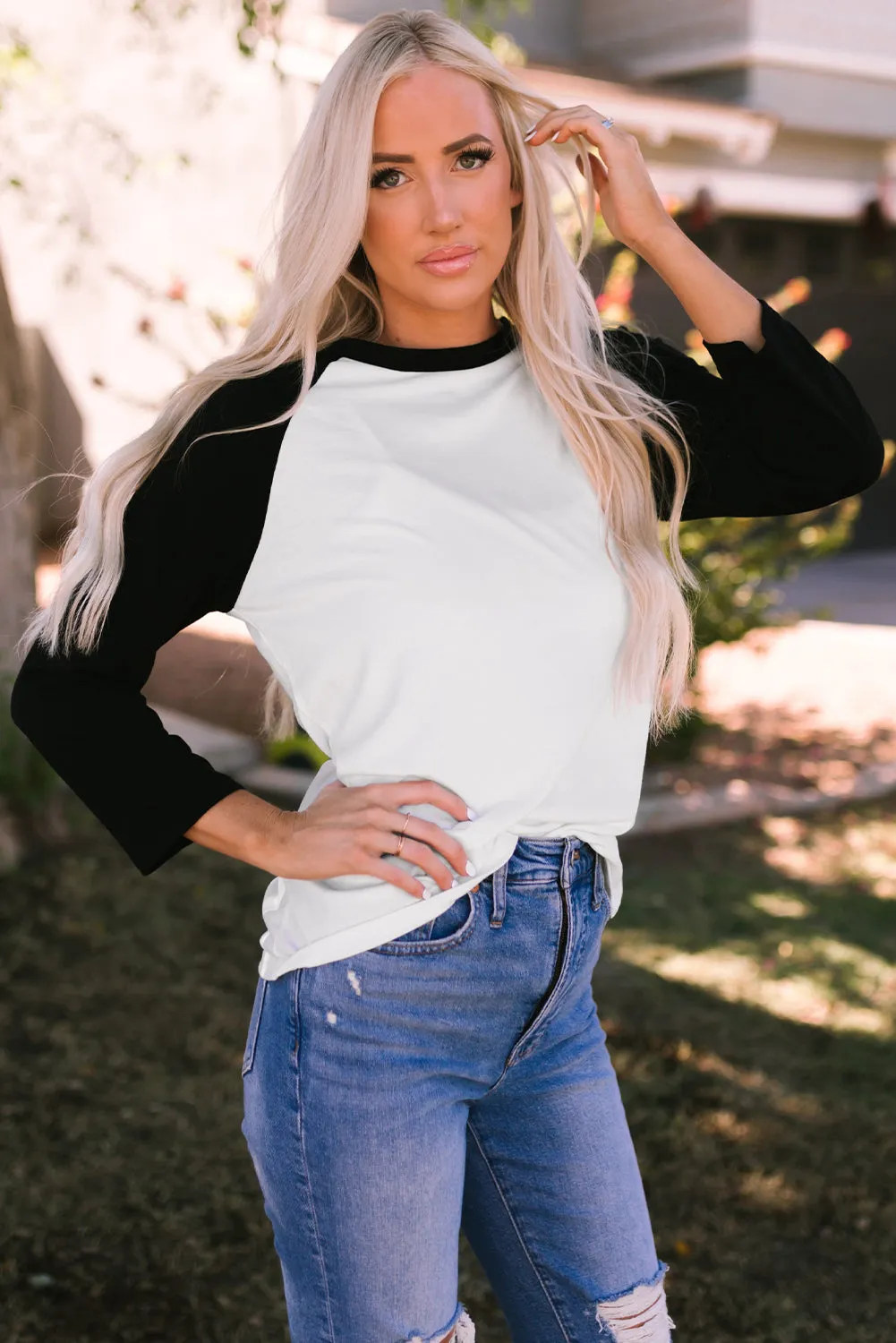 Raglan Sleeve Pullover Top