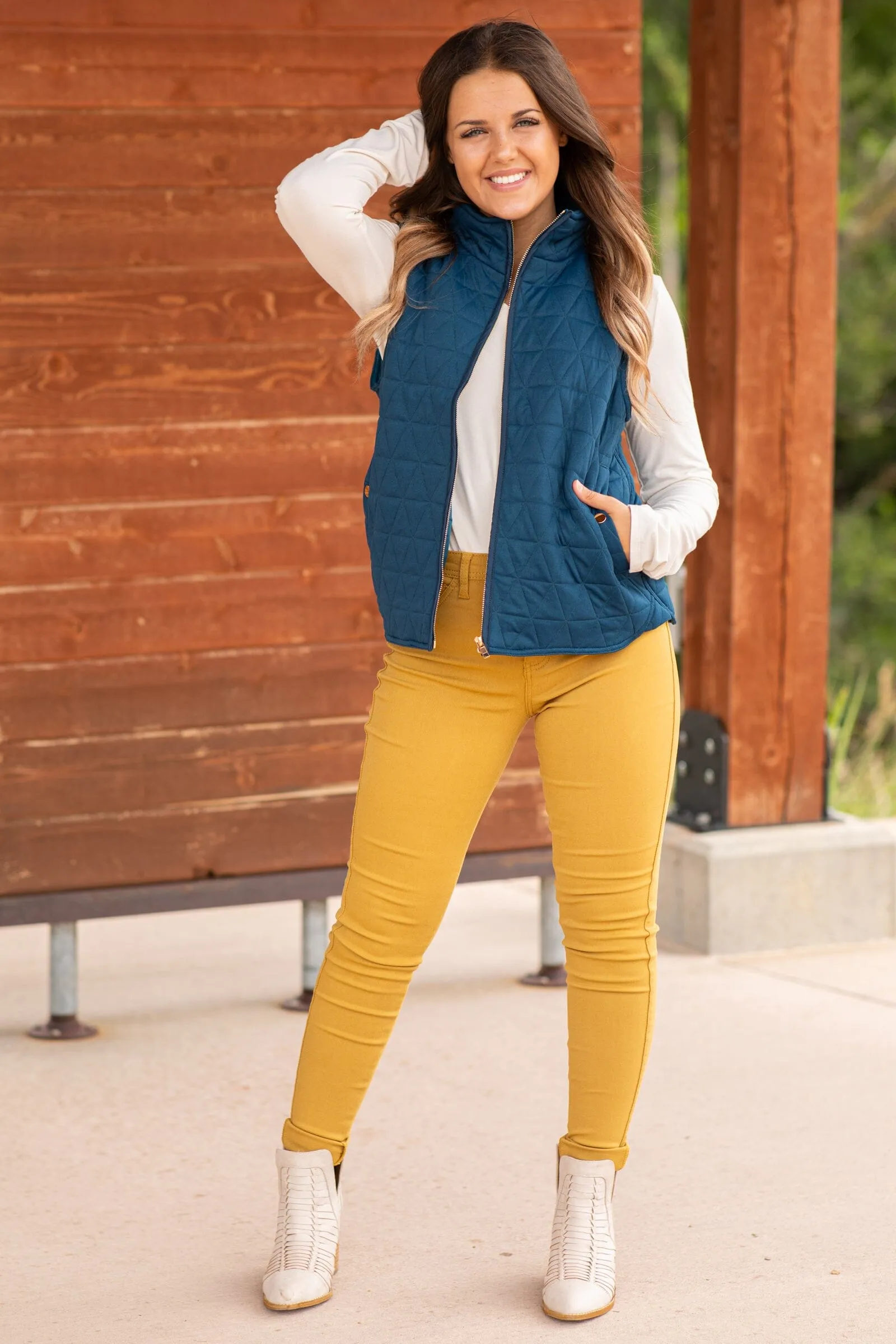 Teal Quilted Vest