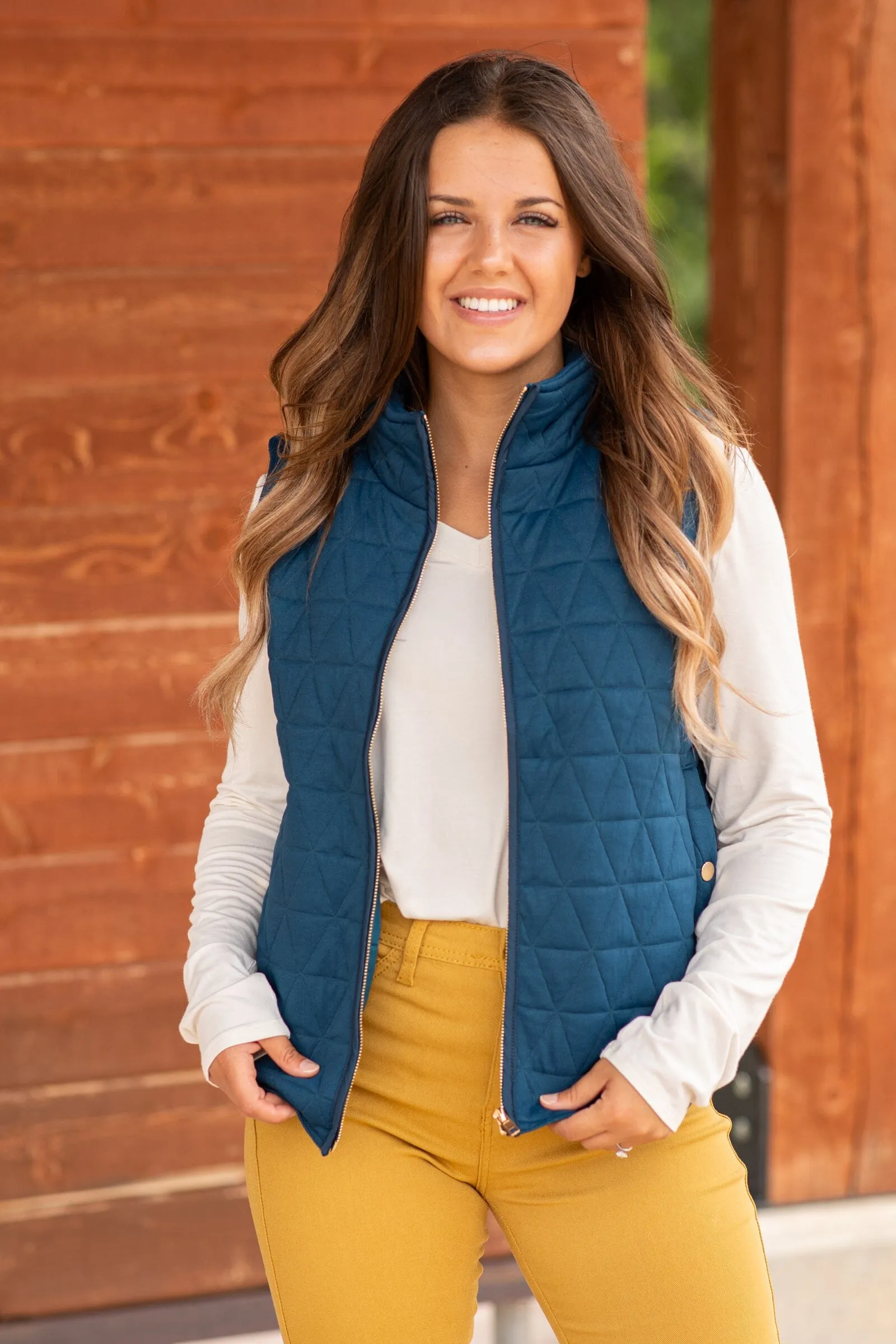 Teal Quilted Vest