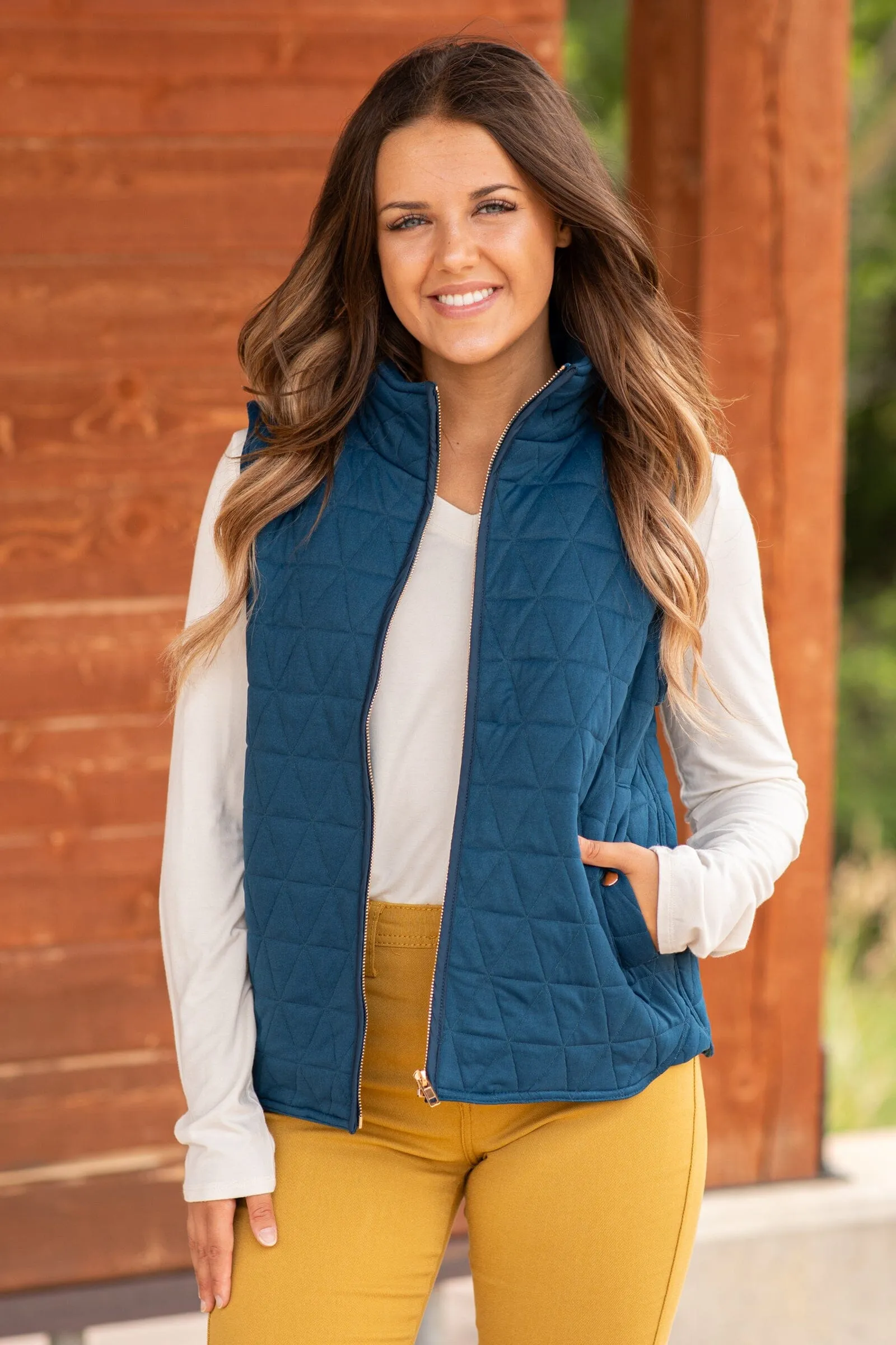 Teal Quilted Vest