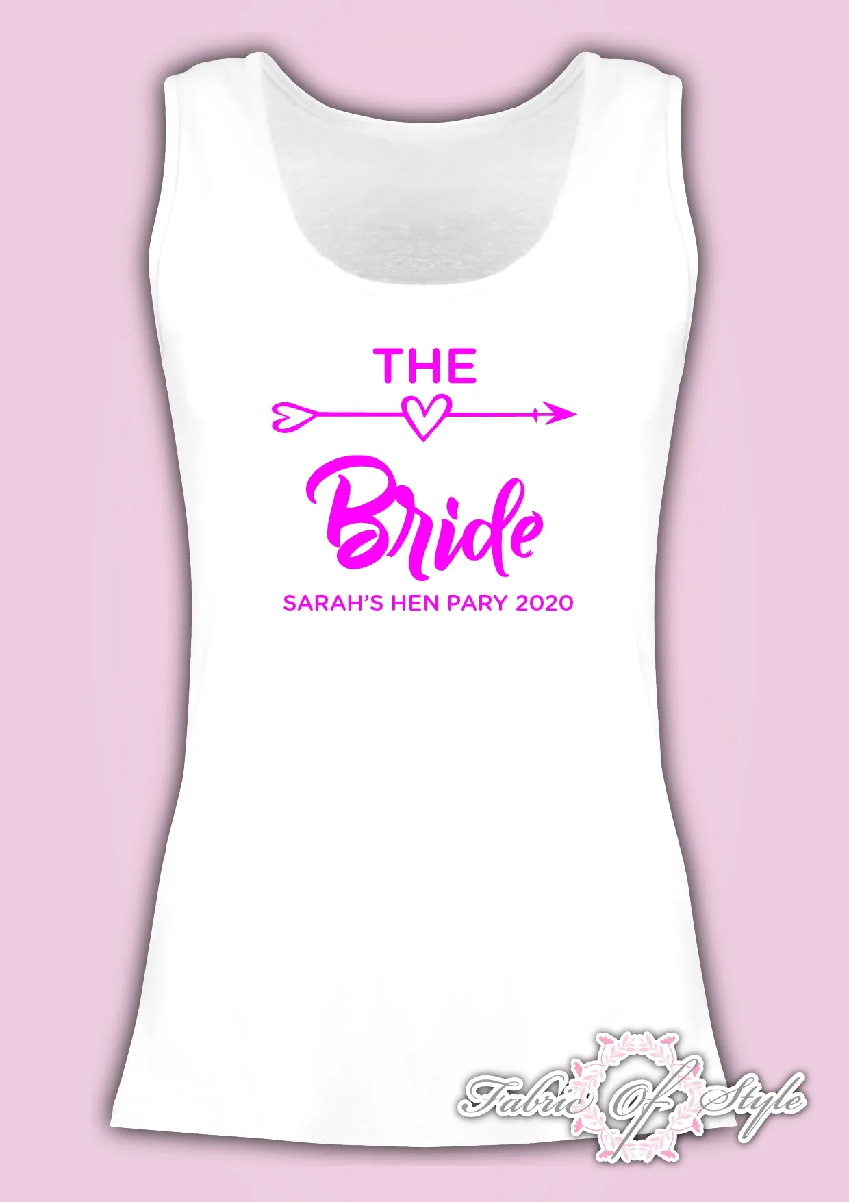 Vest Tank Top Hen Do Party Bride Tribe Wedding  Personalised T-shirt Ladies Female Pink