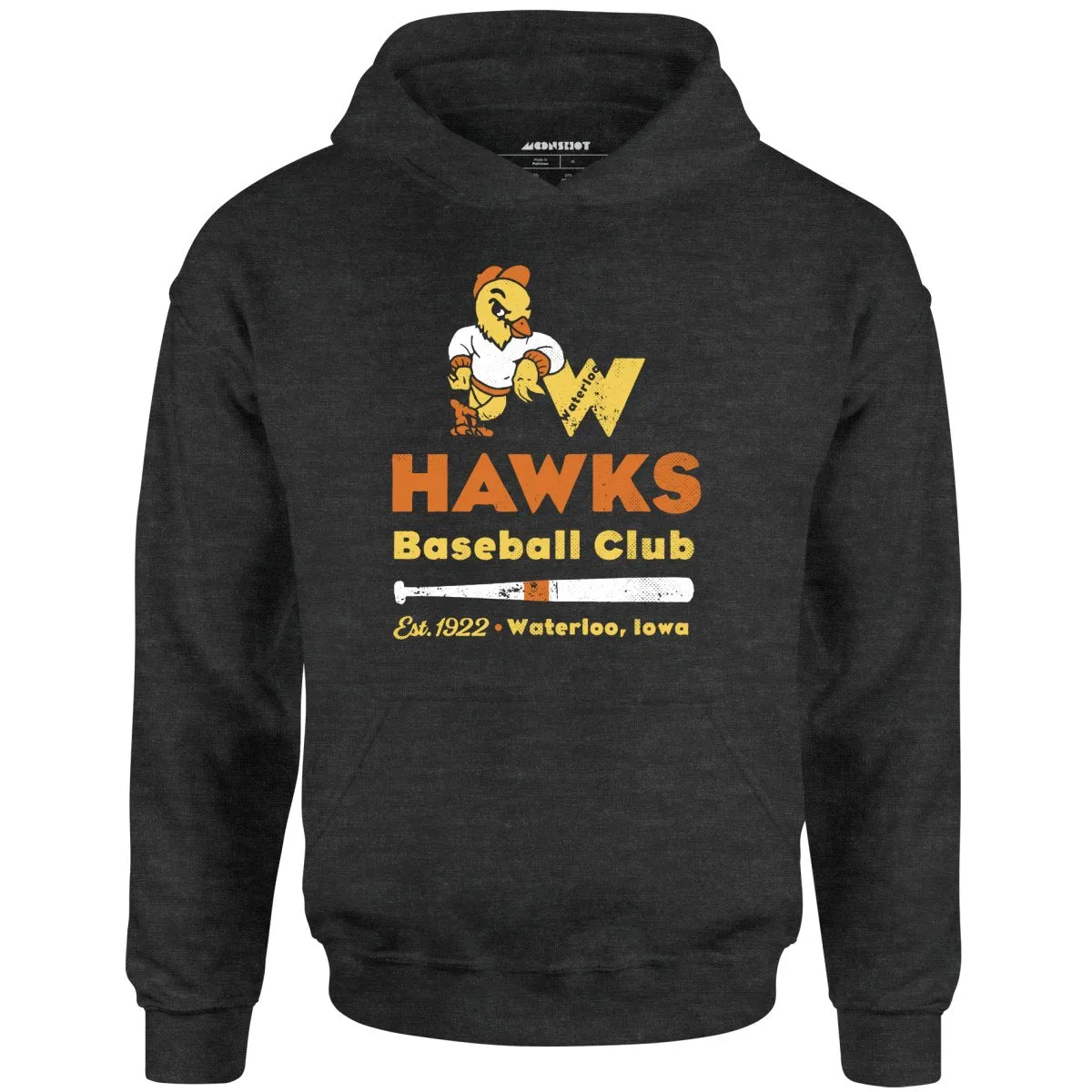 Waterloo Hawks - Iowa - Vintage Defunct Baseball Teams - Unisex Hoodie