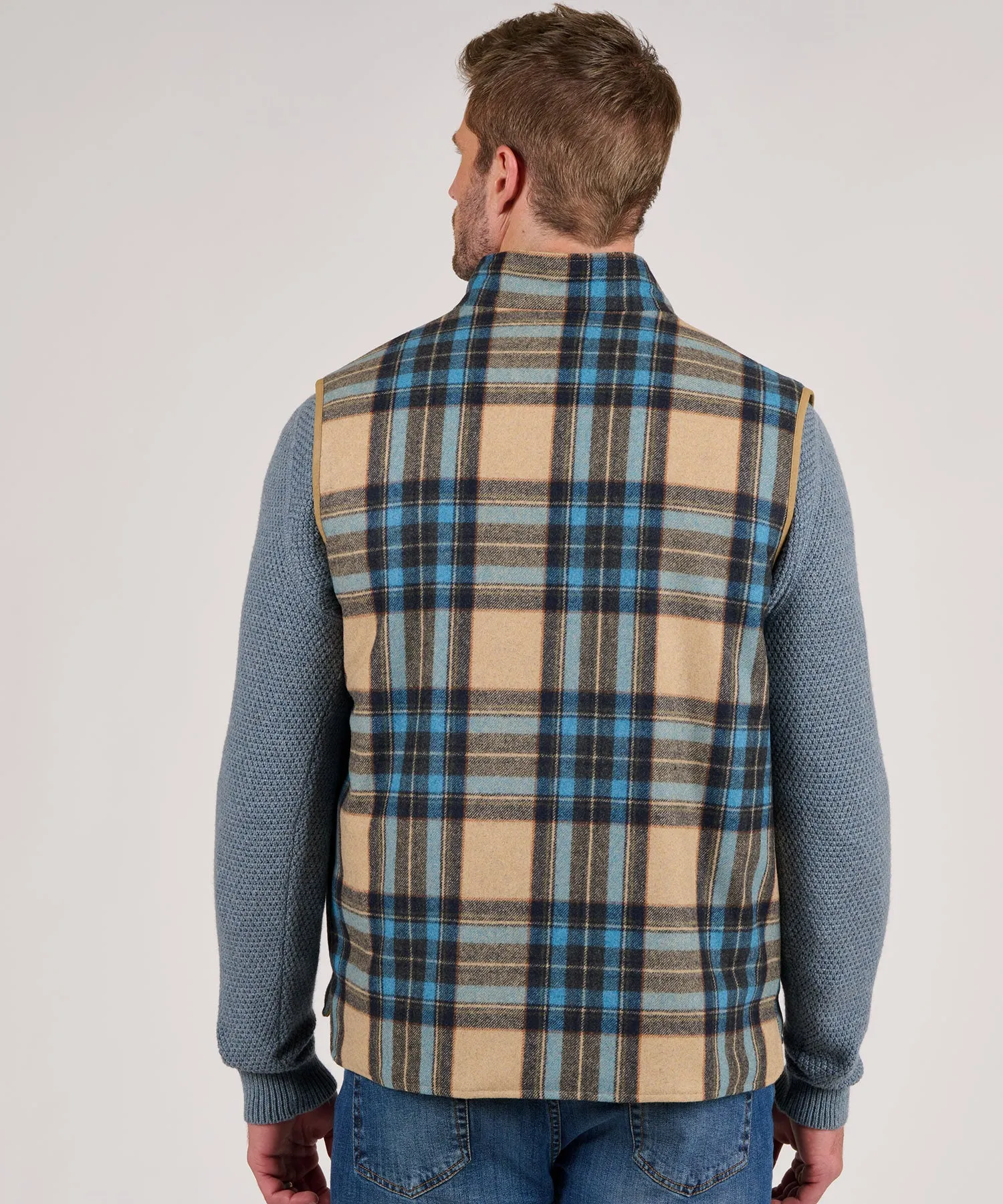 Westport Black Reversible Quilted Plaid Vest