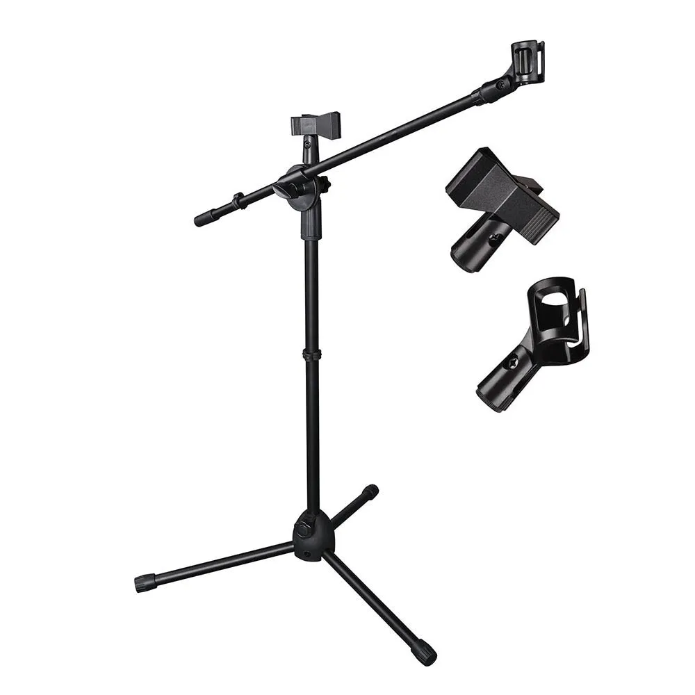 Yescom Microphone Boom Stand w/ 2 Mic Clips Adjustable Tripod